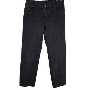 VTG Ralph Lauren Black Stretch Denim Straight Leg High Rise Mom Jean 14
